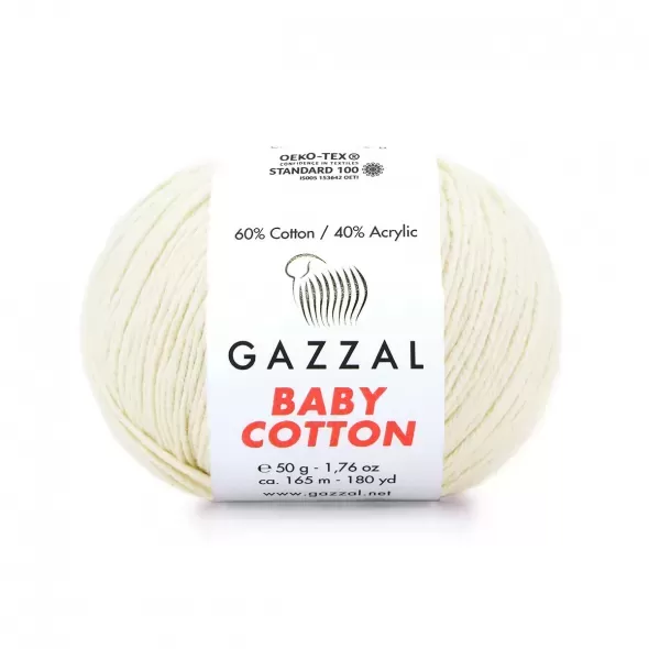 Пряжа Gazzal Baby Cotton №3437 молочный  (арт. 19356) | Фото 1