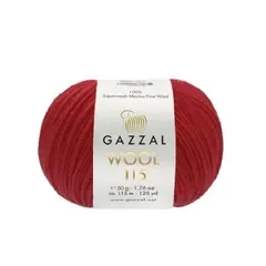 Пряжа Gazzal  Wool 115/3319 червона
                , (арт. 21057)