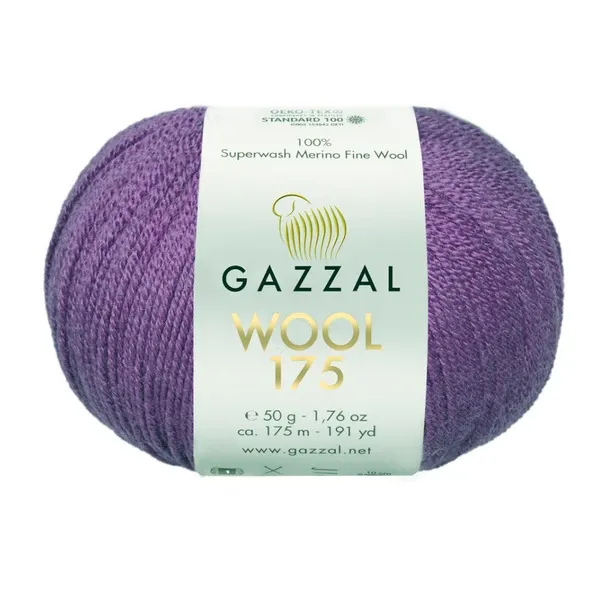 Пряжа Gazzal  Wool 175/335 фиолетовая  (арт. 20844) | Фото 1