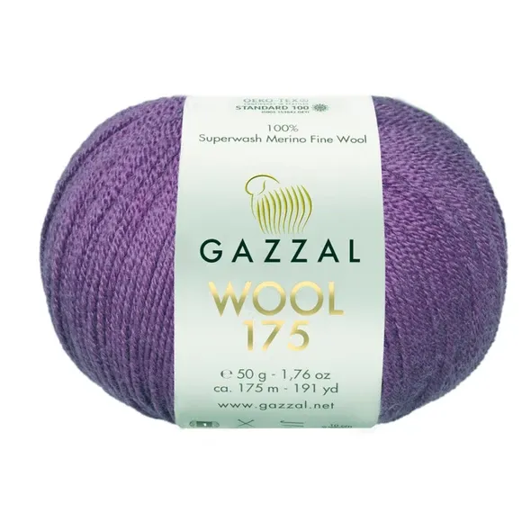 Пряжа Gazzal  Wool 175/335 фіолетова  (арт. 20844) | Фото 1