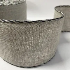 Стрічка-канва 1001/70-1390. Натуральний льон з синє-золотим кантом
                , (арт. 20599)