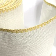 Стрічка-канва 1090/110-4. Білий льон з жовтим кантом
                , (арт. 20606)