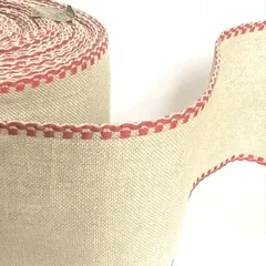Стрічка-канва 1091/110-8. Натуральний льон з червоним кантом
                , (арт. 20604)