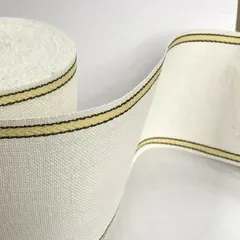 Лента-канва 940/100-42. Молочный лен с желтым кантом
                , (арт. 20616)