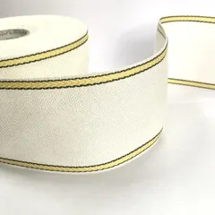 Лента-канва  940/70/452 Молочный лен з желто-зеленым кантом
                , (арт. 20627)