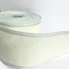 Стрічка-канва 950/100-20. Молочий льон з блакитним кантом
                , (арт. 20597)