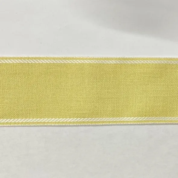 Лента-канва 967/70-1. Желтый лен с белым кантом  (арт. 20596) | Фото 2