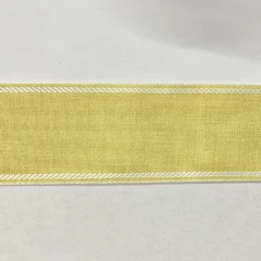 Лента-канва 967/70-1. Желтый лен с белым кантом